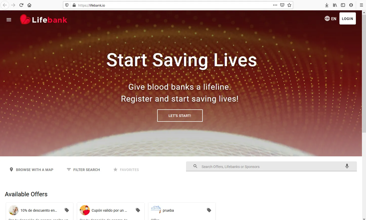 Captura de pantalla de Life bank