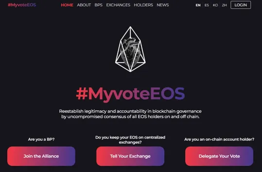 MyvoteEOS Proxy Website screenshot 1
