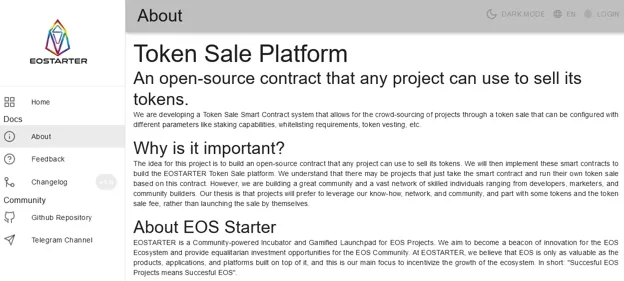 EOS Token Sale Platform screenshot 2
